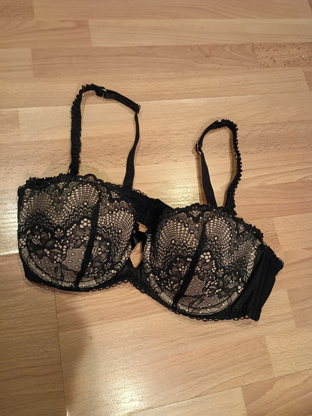 Adore Me Black Lace Balconette Bra